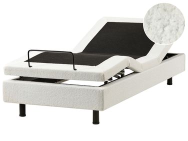 Adjustable Bed without Headboard Boucle DUKE 90 x 200 cm (EU Single) Off-White