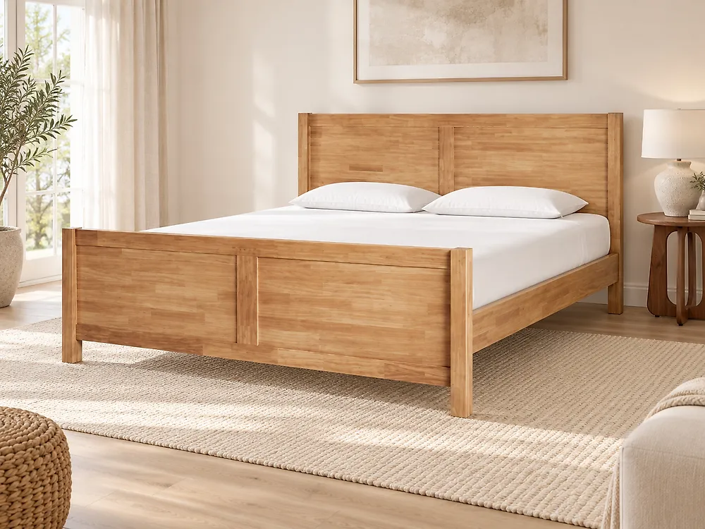 Bed Wood CHAMPAGNAT 180 x 200 cm (EU Super King) Light Brown_1176485