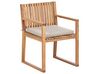 Zestaw ogrodowy z certyfikowanego drewna stół i 8 krzeseł z poduszkami beżowoszarymi SASSARI II_923973