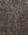 Teppich dunkelgrau-gold 80 x 150 cm abstraktes Muster Kurzflor ESEL_762530