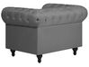 Set divano e poltrona 4 posti in tessuto grigio CHESTERFIELD_721988
