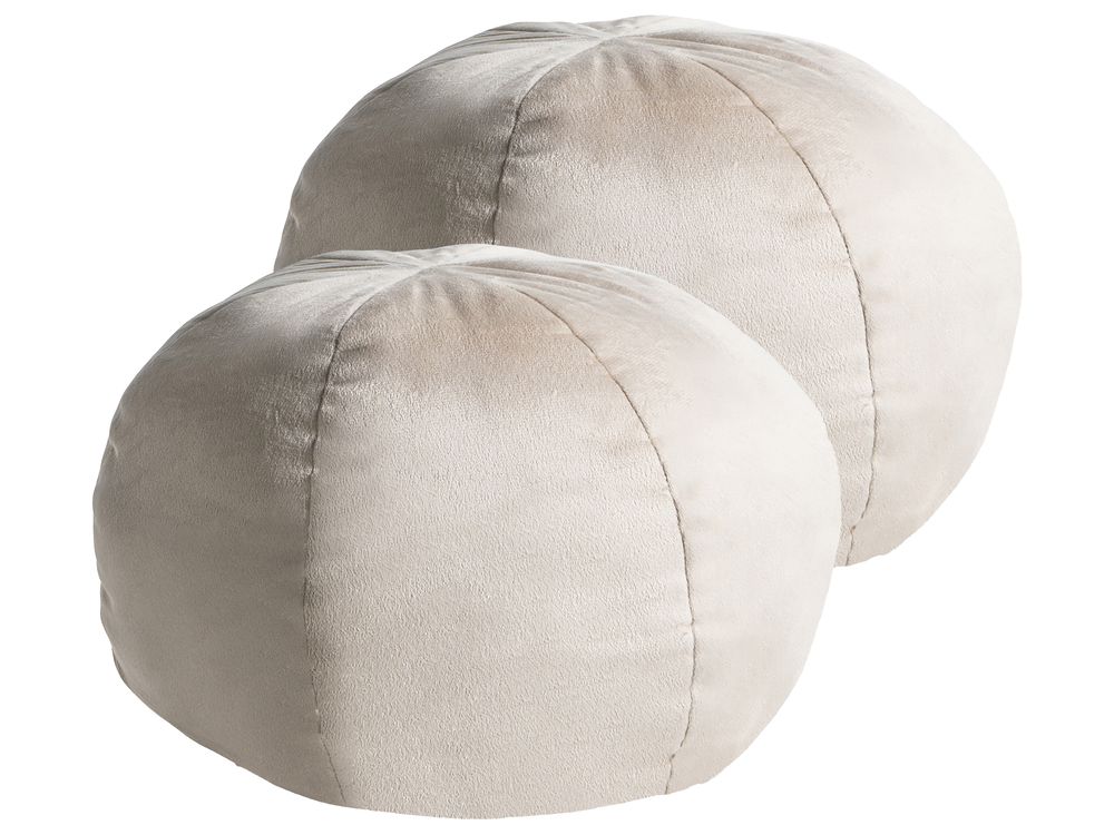 Dekokissen 2er Set SALVIA 33 x 33 cm Samtstoff Cremeweiss Ohne Muster