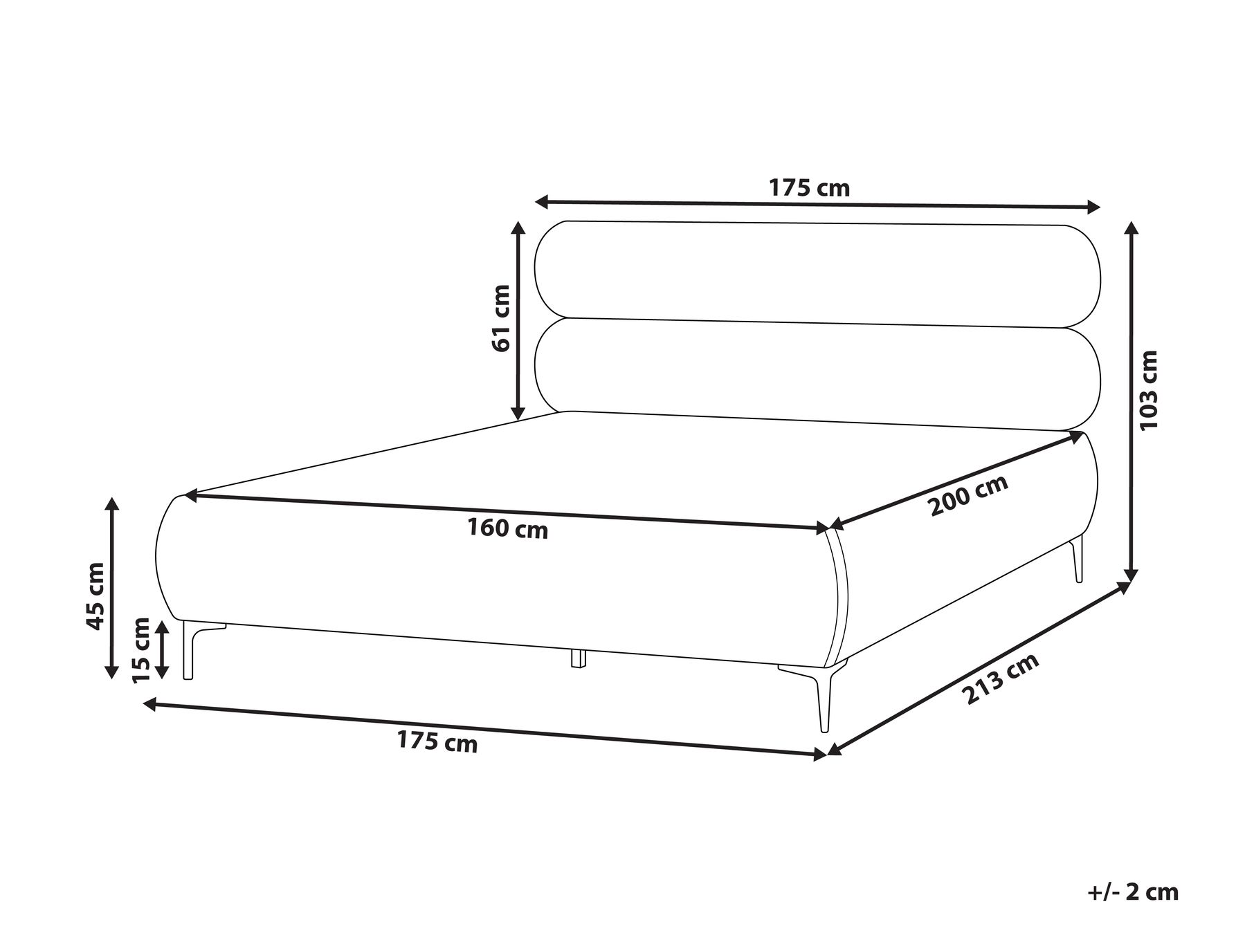 Bed Velvet LESSAY 160 x 200 cm (EU King Size) Light Beige_982189