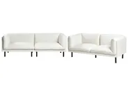 Living Room Set 5 Seater VORGOD Boucle Off-White_996281
