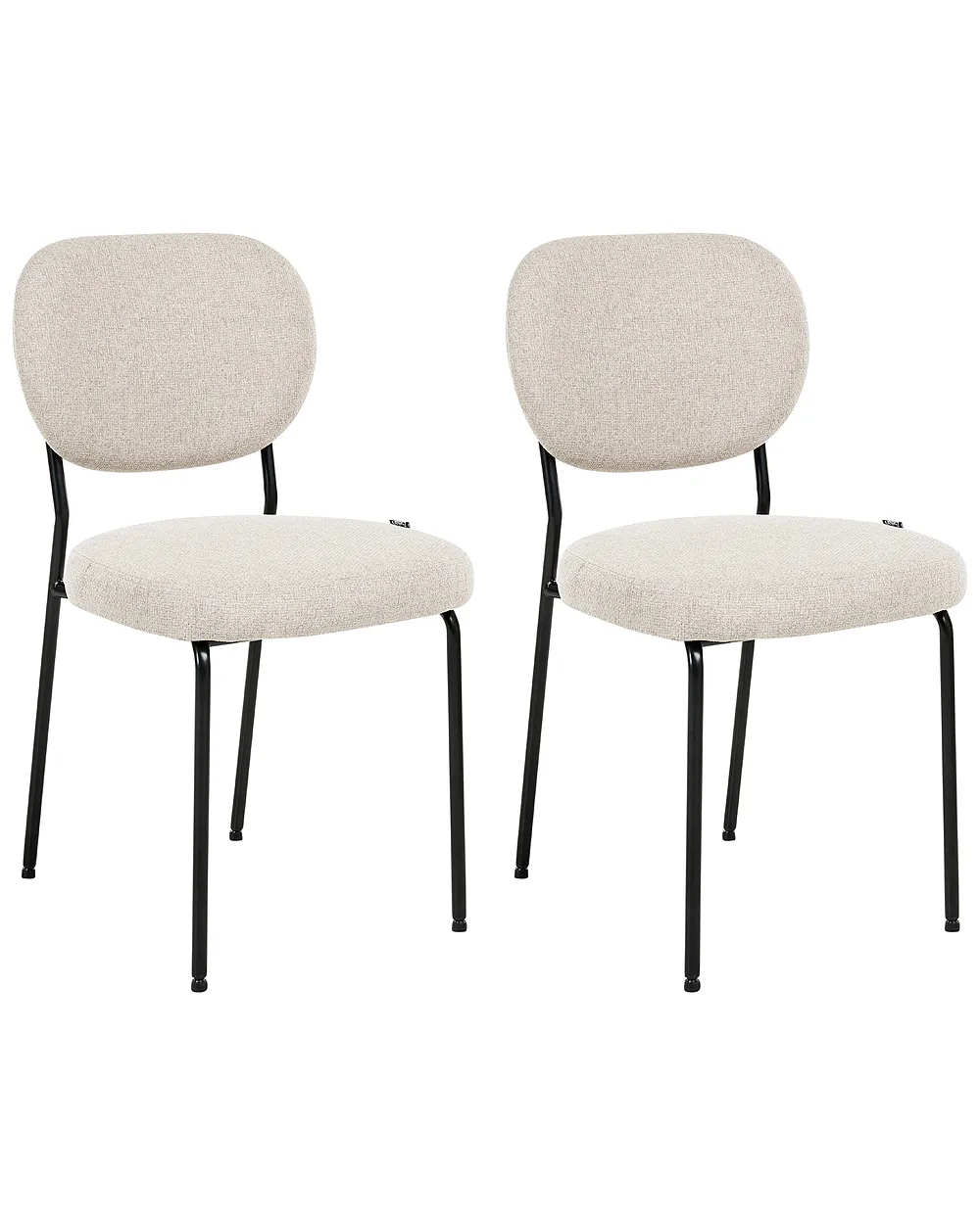 Set of 2 Dining Chairs LOLETA Fabric Light Beige