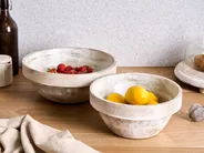 Set of 2 Bowls MINYA Mango Wood Light Brown_1079789