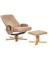 Sillón de masaje RELAXPRO con reposapiés Piel sintética Marrón claro