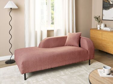 Left Hand Boucle Chaise Lounge Pink LE CRAU