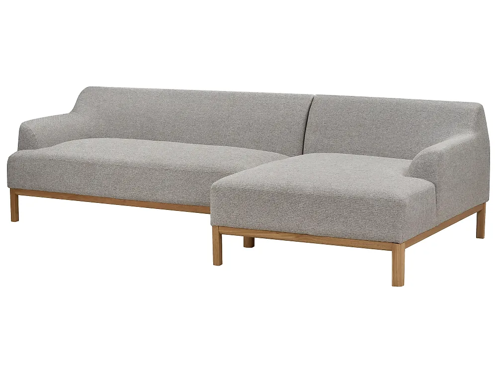 Corner Sofa SOSJO Fabric Light Grey Left Hand_1185286