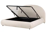 Ottoman Bed GRASSE Fabric Light Beige 160 x 200 cm (EU King Size)_1056349