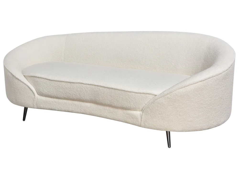 Sofa 2 Seater SAVAR Boucle White_931110