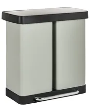 Double Pedal Waste Bin 60 L ECOSORT Metal Light Green_992881