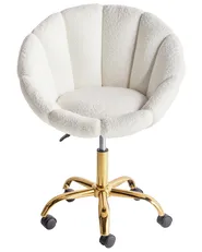 Desk Chair ANNABELLE Boucle White_949933