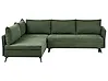 Corner Sofa Bed KOGE with Storage Fabric Green Right Hand