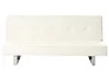 Sofa Bed 3 Seater DERBY Faux Leather Off-White