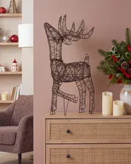 Outdoor Decoration LED RAVSJON 58 cm Reindeer Black_1020614