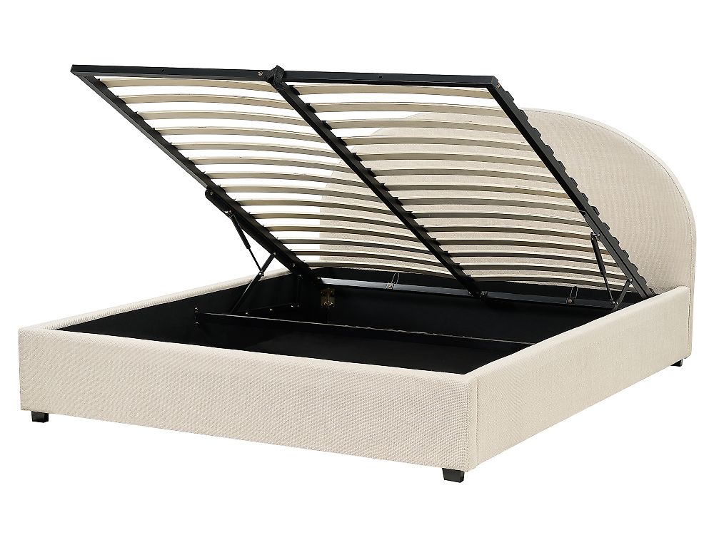 Lit ottoman VAUCLUSE Tissu Beige 160 x 200 cm