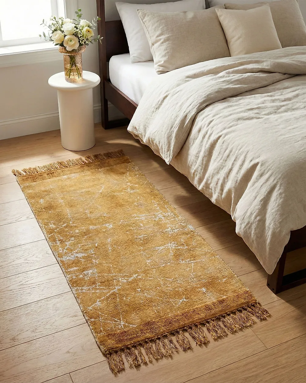 Rug HANLI Orange 80 x 150 cm Viscose_1177438