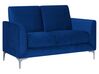 Conjunto de sofás com 6 lugares em veludo azul marinho FENES_730589