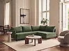 Corner Sofa Bed KOGE with Storage Fabric Green Left Hand