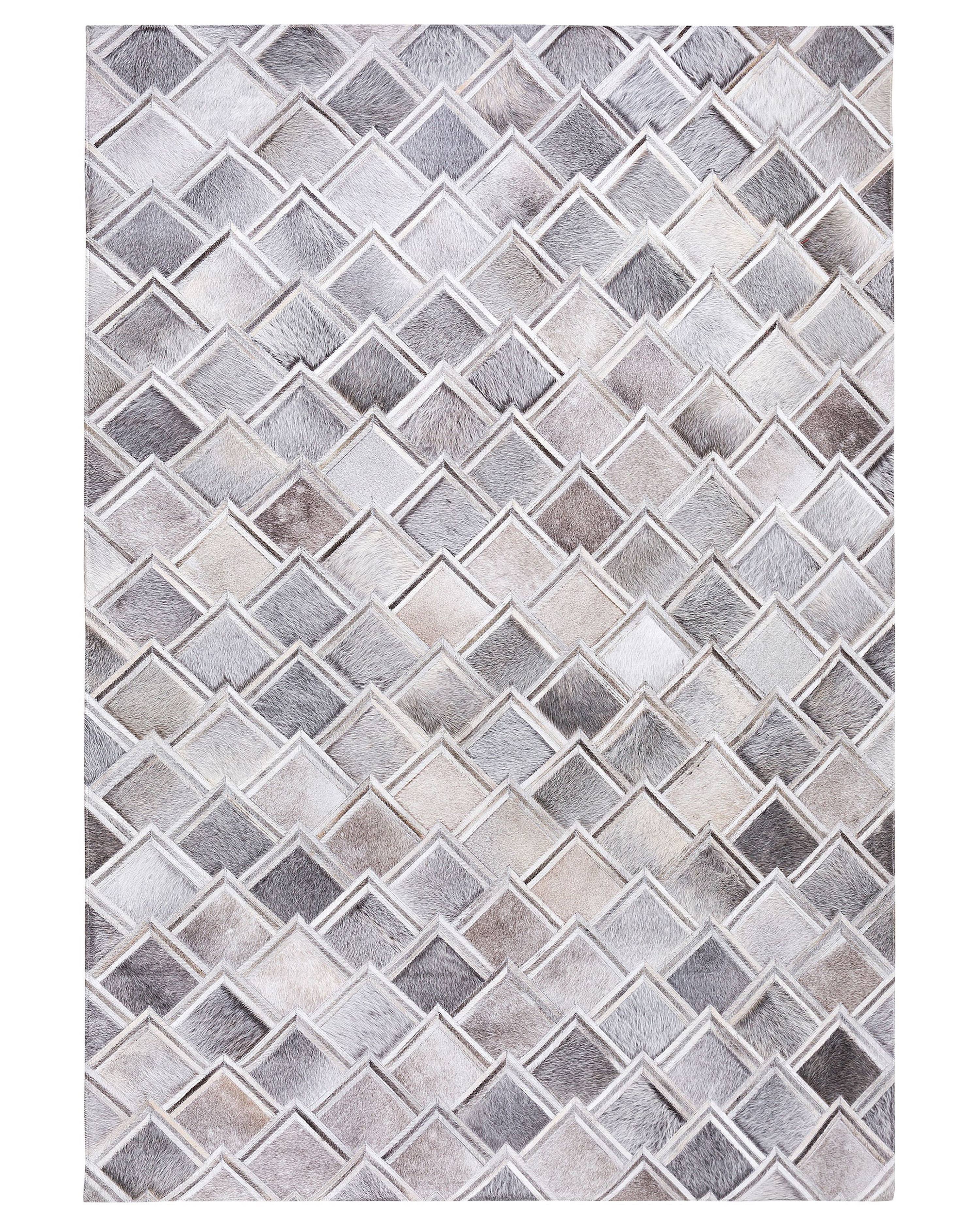 Kožený koberec 140 x 200 cm sivý AGACLI_689248