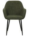 Conjunto de 2 sillas de comedor de bouclé verde oscuro crema ALDEN_877514