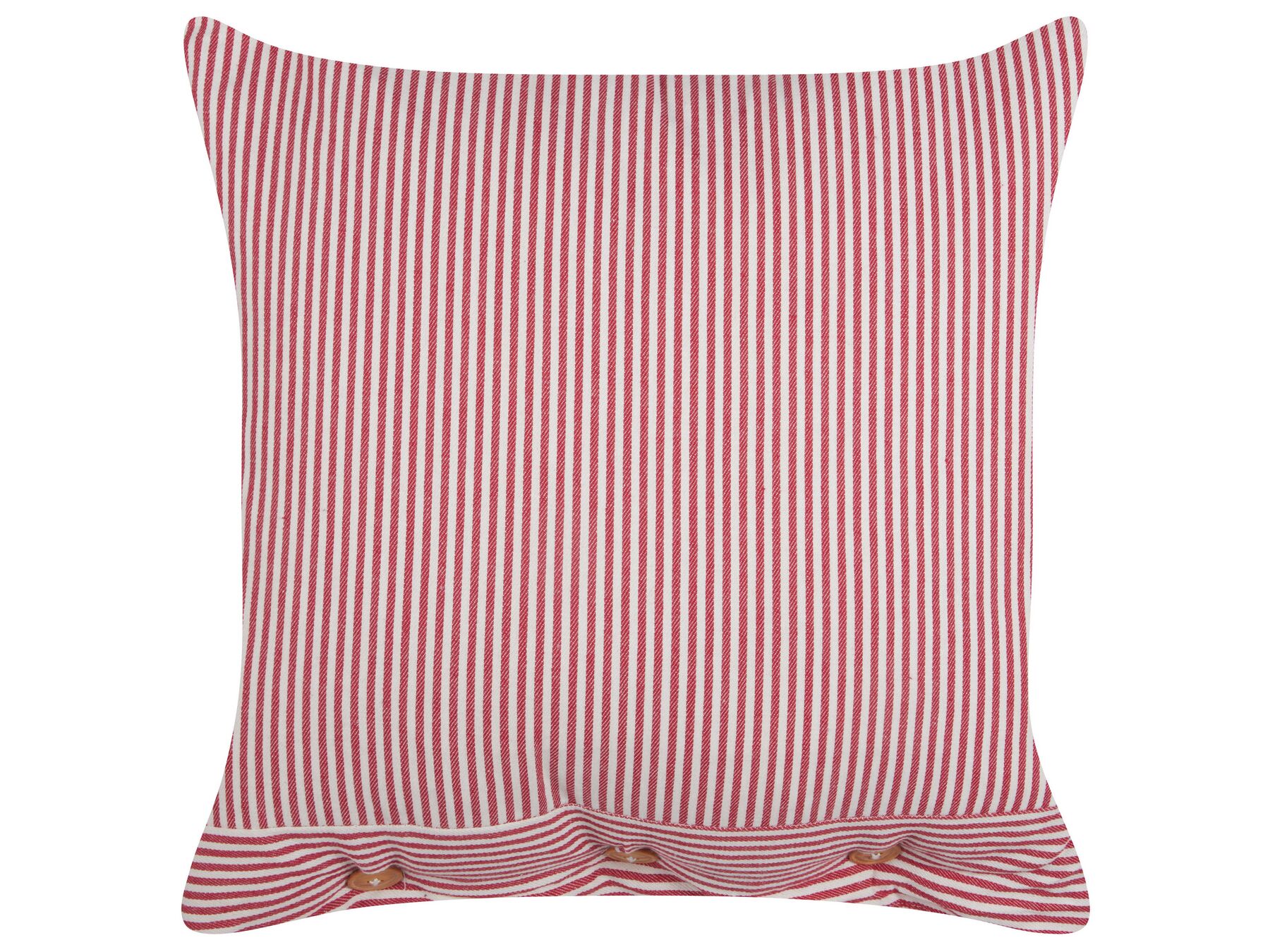 Bawełniana poduszka dekoracyjna w paski 45 x 45 cm czerwono-biała AALITA_902636