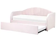 Trundle Bed Velvet EYBURIE 90 x 200 cm (EU Single) Pastel Pink_844362