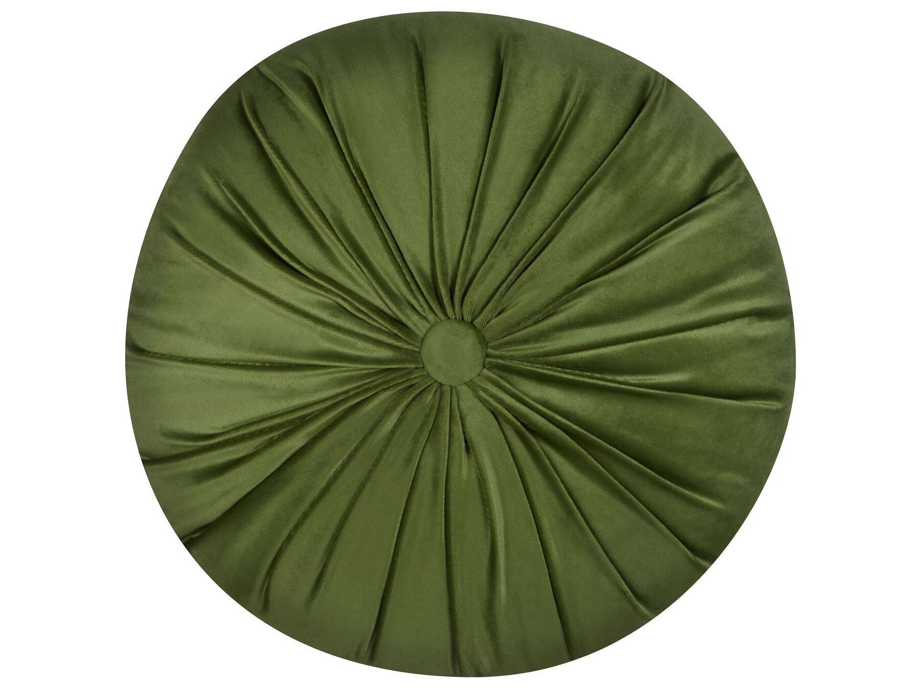 Zamatový vankúš so záhybmi ⌀ 38 cm zelený BODAI_902676