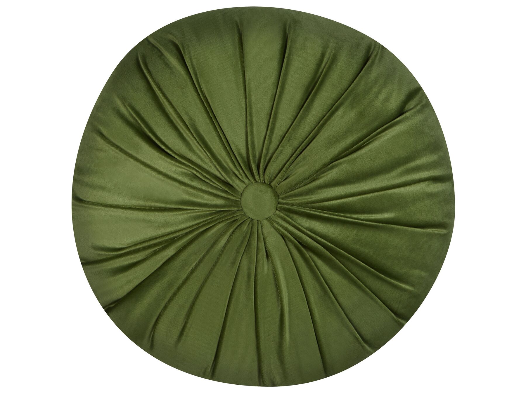 Velvet Cushion with Pleats ⌀ 38 cm Green BODAI_902676