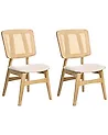 Set of 2 Dining Chairs ALCOVA Wood Light Brown