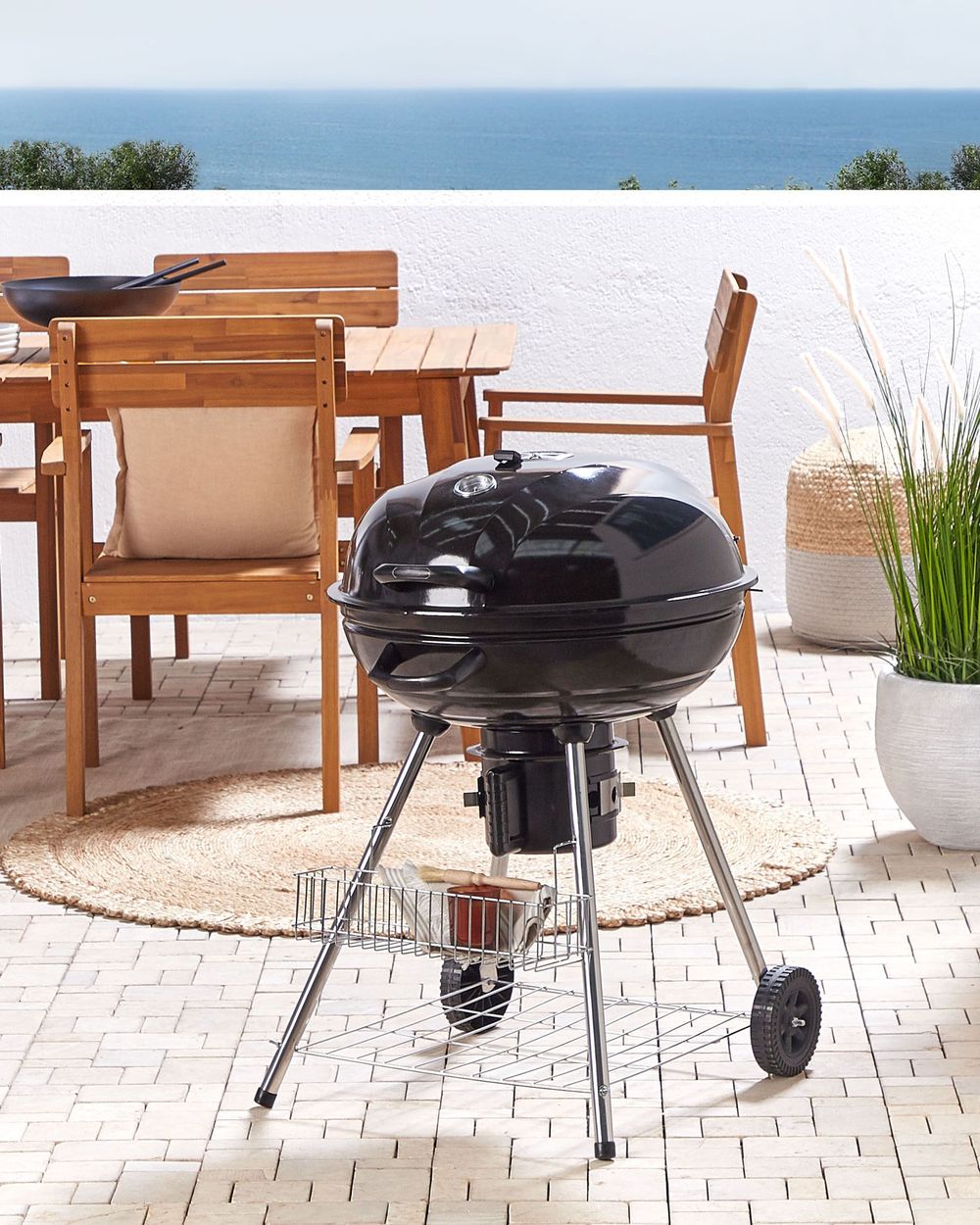Kettle Charcoal BBQ Grill Black MARAPI Beliani
