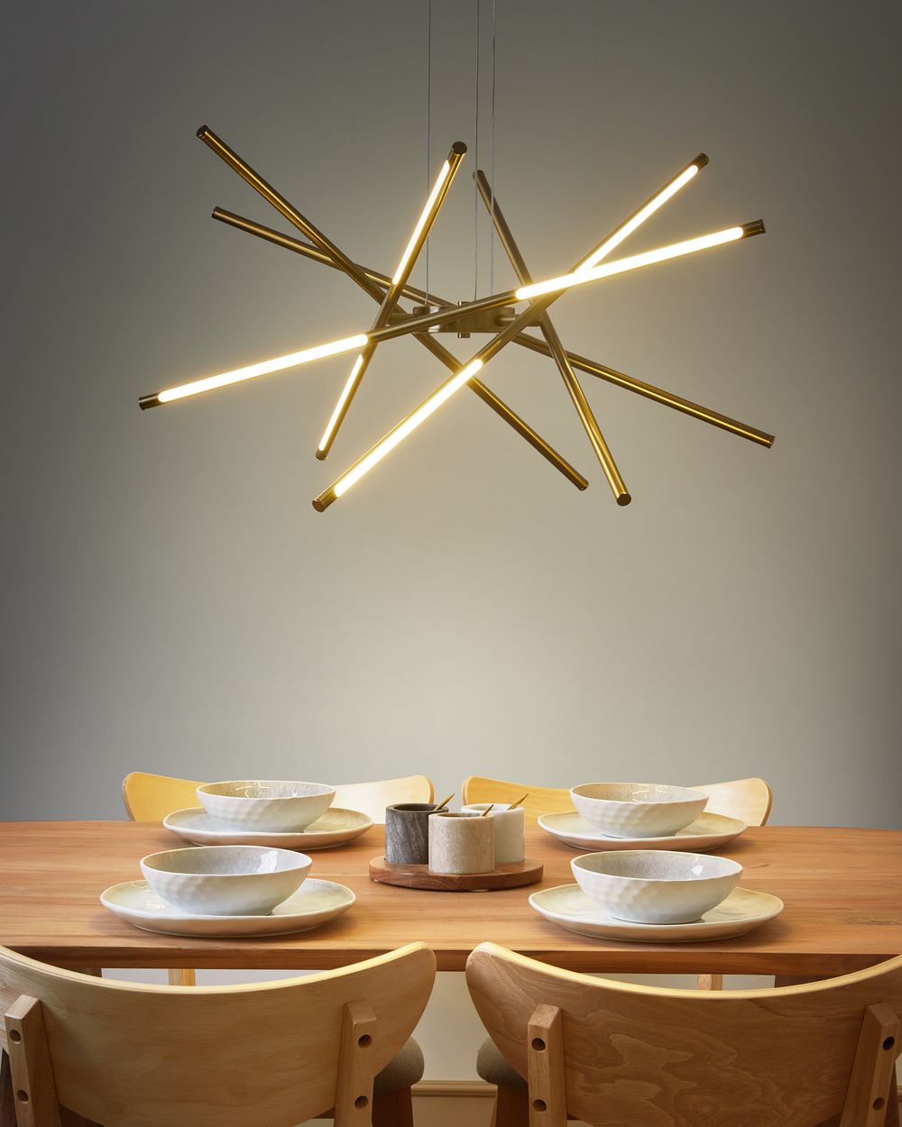 Lampadario LED PALUN con dimmer Metallo Oro