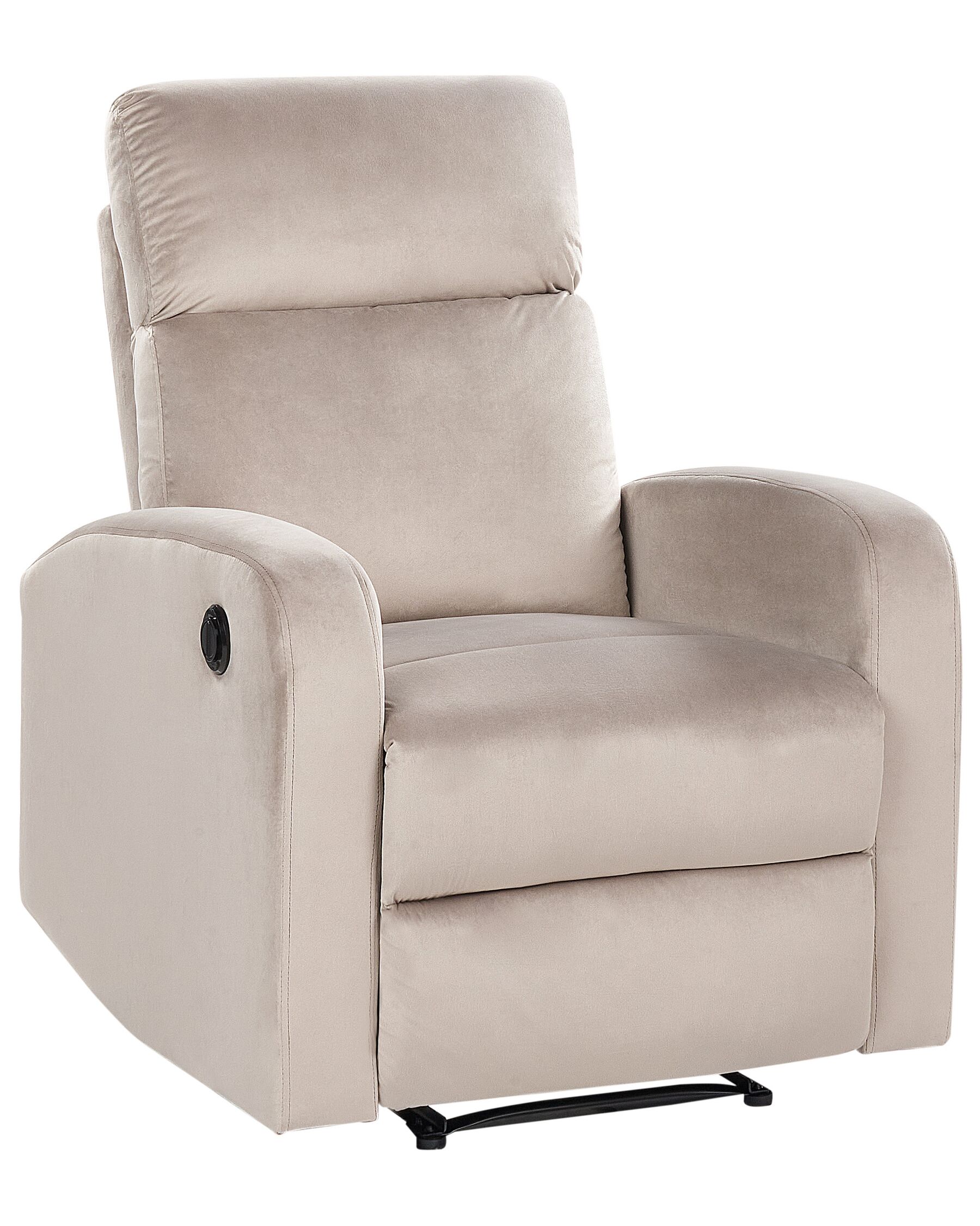 Fauteuil inclinable électrique en velours beige VERDAL_921658