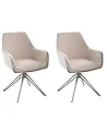 Set of 2 Dining Chairs JODAR Fabric Beige