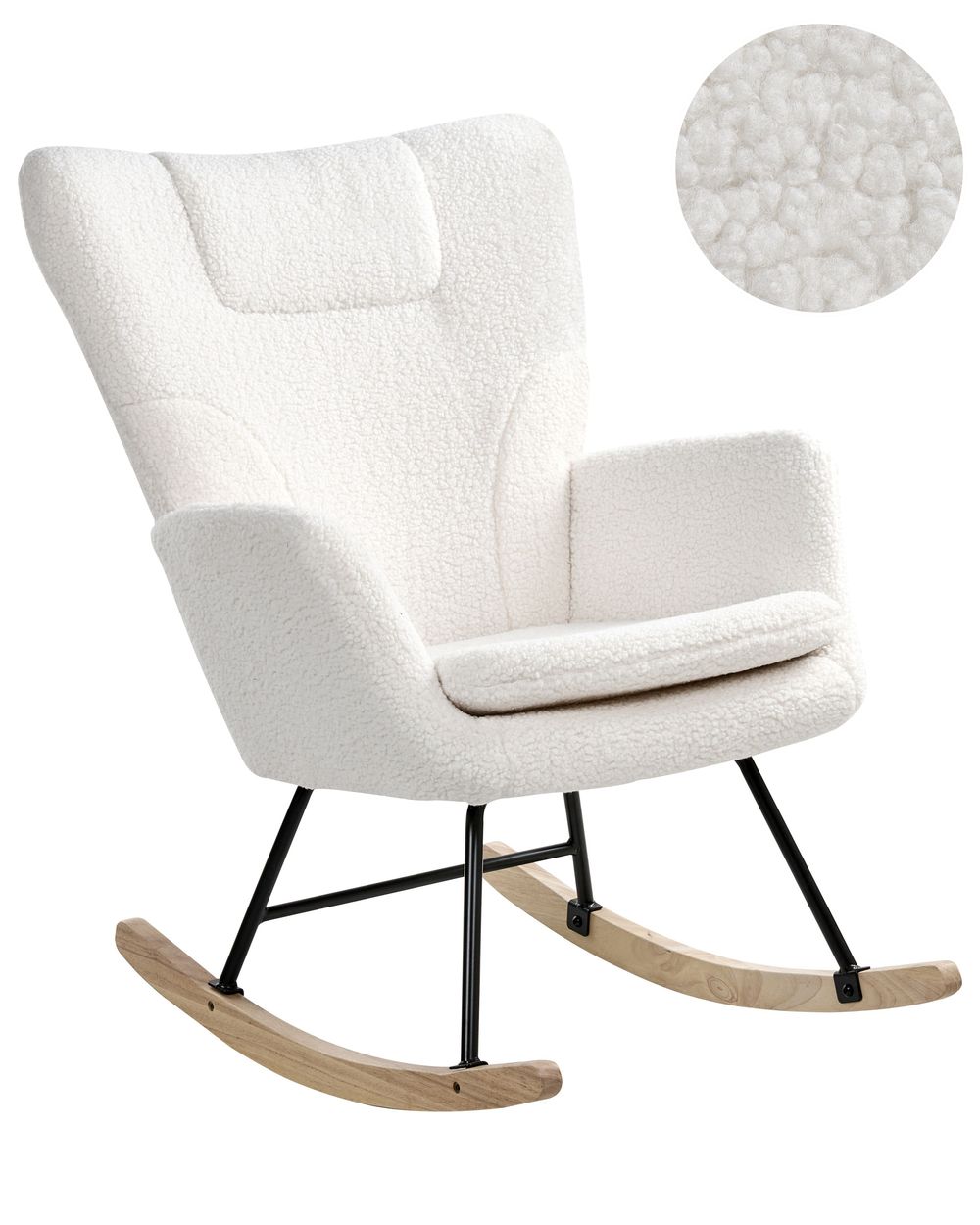 Fauteuil à bascule SANDVE Bouclé Blanc