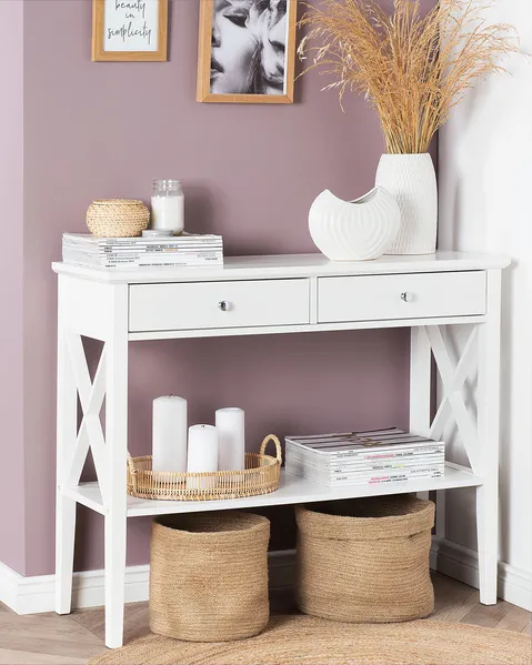 Low white console table discount