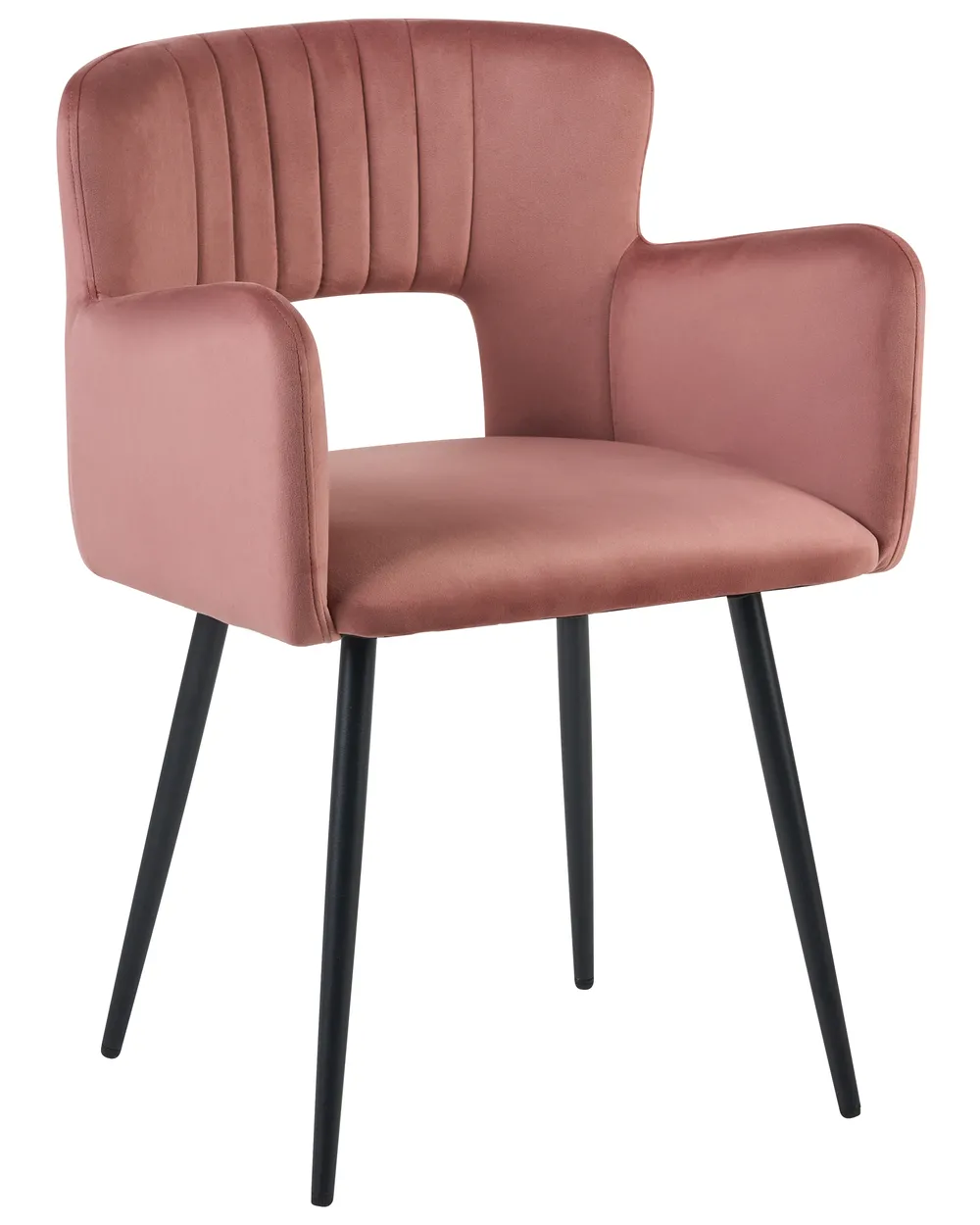Set of 2 Dining Chairs SANILAC Velvet Pastel Pink_1071642