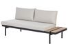 Lounge Set Eukalyptusholz hellbraun / schwarz 5-Sitzer Auflagen cremeweiß BELLARIVA_933664