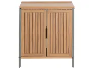 3 Piece Outdoor Kitchen Set with Sink IVREA Brown/ Silver Certified Acacia Wood_988396