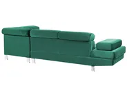 Corner Sofa 5 Seater NORREA Velvet Emerald Green Left Hand_784855