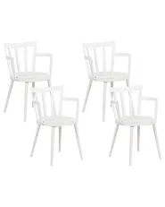 Set of 4 Dining Chairs MORILL White_876334