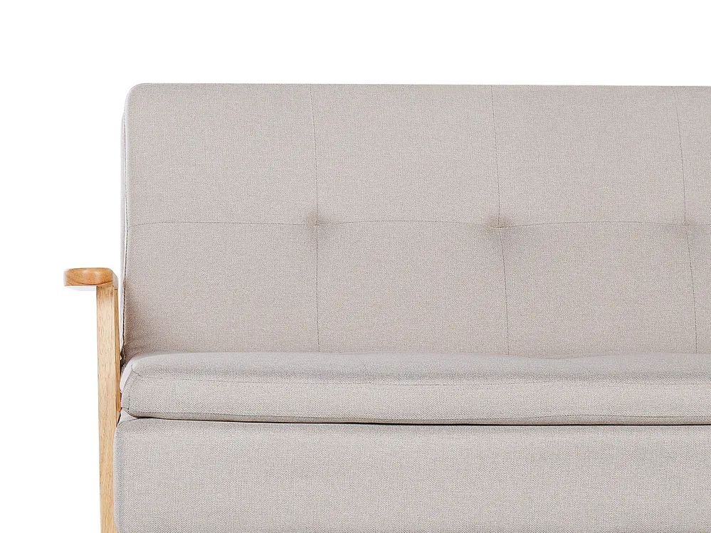 Sofa Bed 3 Seater TJORN Fabric Beige_813472