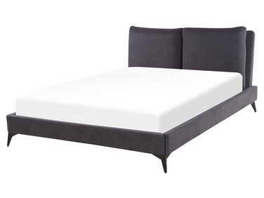 Sametová postel 160 x 200 cm tmavě šedá MELLE