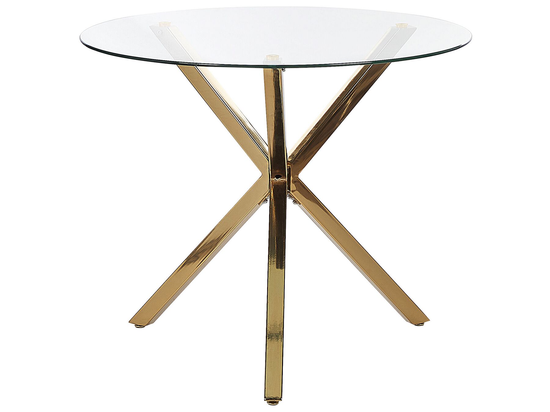 Glass Top Round Dining Table ⌀ 90 cm Gold SAVONI_821723