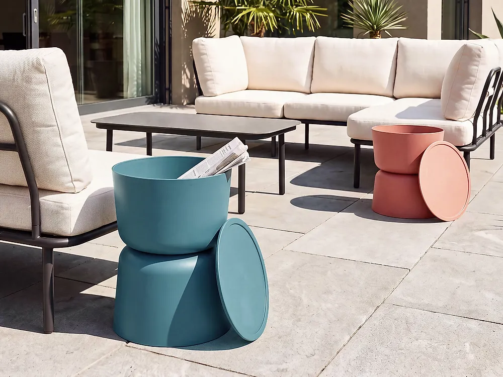 Set of 2 Side Tables ATACAMA 32/40 cm 32/40 cm Teal Orange_1172197