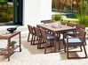 Zestaw ogrodowy stół i 8 krzeseł ciemne drewno z poduszkami niebieskimi SASSARI_921341