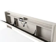 LED postel BEAULIEU Tkanina Béžová 160 x 200 cm s úložným prostorem s USB portem_993542