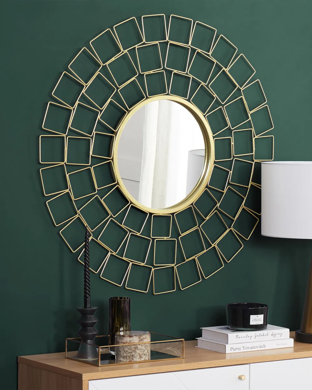 Lustro ścienne LABRIT 90 cm 90 cm Metal Złoty