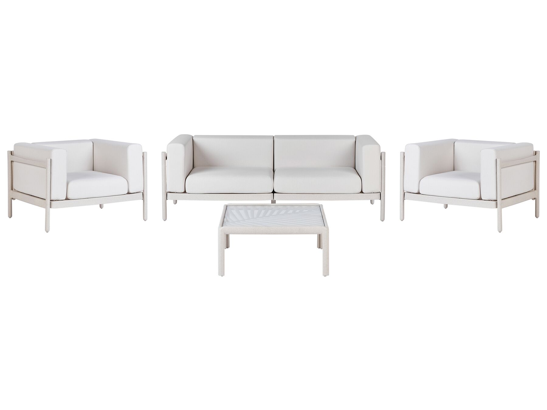 Lounge Set hellbeige 4-Sitzer Auflagen hellbeige FERRETTI_931503